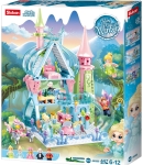 Конструктор Sluban Мечти – Приказен Зимен Замък, 447 Елемента, 5 Фигурки, 43×33×7 см