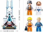 Конструктор Sluban Космос Ракетна площадка за изстрелване с ракета носител и совалка 424 ел. с 4 фигурки 43x33x7 см
