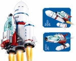 Конструктор Sluban Космос Ракетна площадка за изстрелване с ракета носител и совалка 424 ел. с 4 фигурки 43x33x7 см