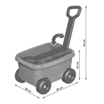 Конструктор 50 елемента в Количка с Дълга Дръжка 33 см и Капак за Дърпане Голяма 38х28х22 см