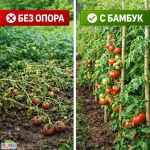 Колчета за домати от бамбук 180см / 210см кол, бамбукови пръчки 1,80м или 2,10м Iguana.bg