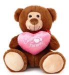 Мече с розово сърце 'Love Forever', 20см, три цвята