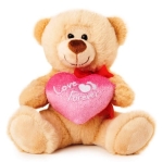 Мече с розово сърце 'Love Forever', 20см, три цвята