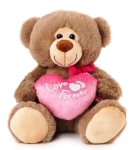 Мече с розово сърце 'Love Forever', 20см, три цвята