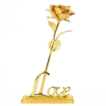 Златна роза 24 карата покритие със стойка LOVE
