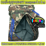 Покрив за шатра 3х3м / 3х4,5м / 3х6м сгъваема тип хармоника, покривало от ПРОМАЗАН плат, платнище от ПОДСИЛЕН ГУМИРАН плат
