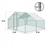 Птичарник 3x3x2м – Волиера, клетка за пилета, кокошки и други животни