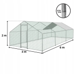 Птичарник 3x6x2м – Волиера, клетка за пилета, кокошки и други животни