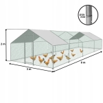Птичарник 3x8x2м – Волиера, клетка за пилета, кокошки и други животни