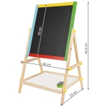 Магнитна дървена дъска на стойка, 2 лица, маркер, гъба и тебешири