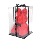 Зайче от рози с панделка , 45 см в подаръчна кутия - Iguana.bg